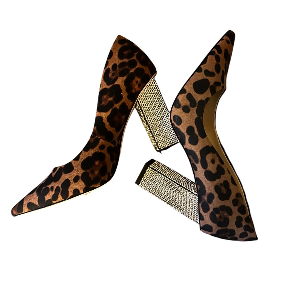 Jessica Simpson Brown and Black Leopard Print Heels